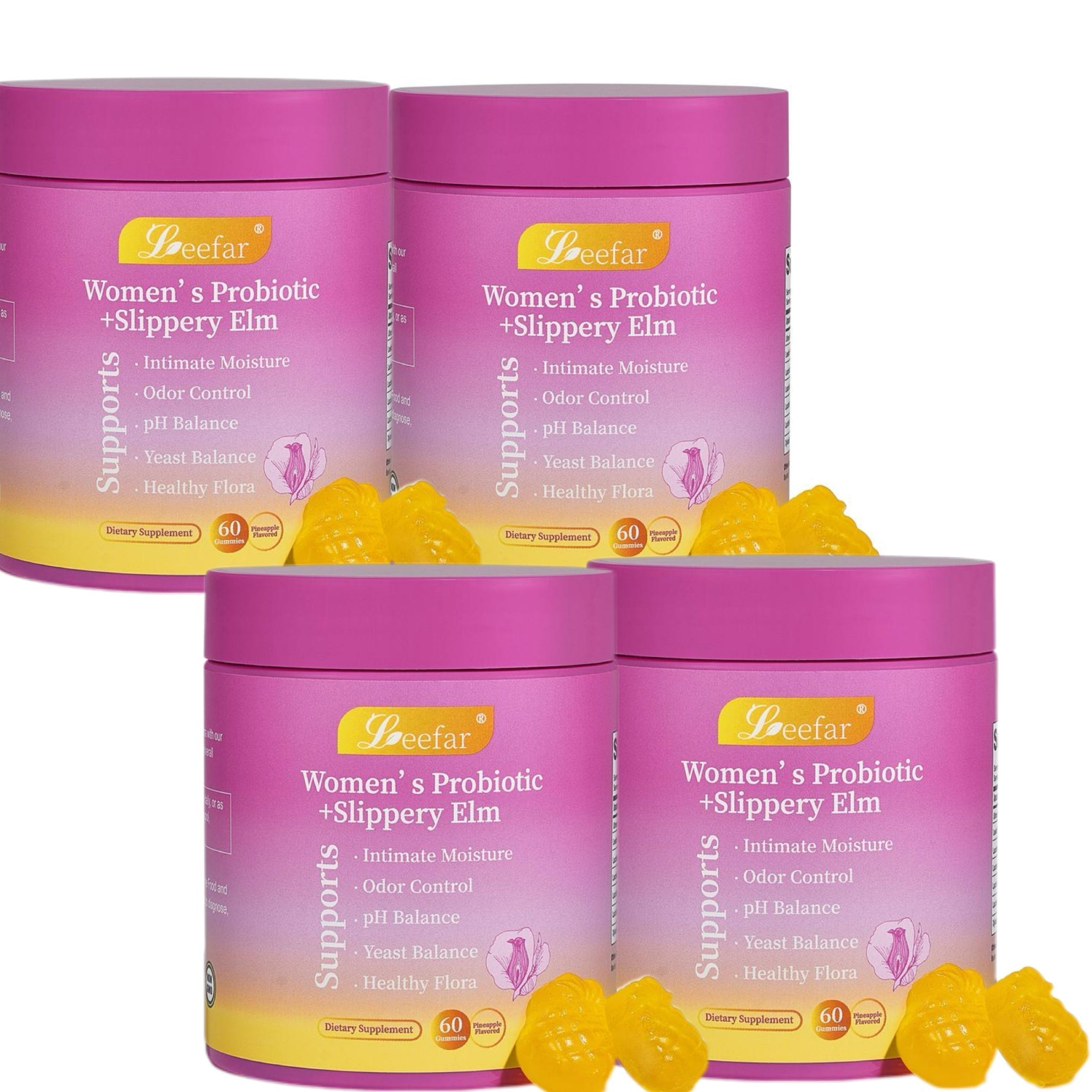 Her Juicy Feminine Probiotics Gummies - 60ct Pineapple Flavor for Women’s pH Balance