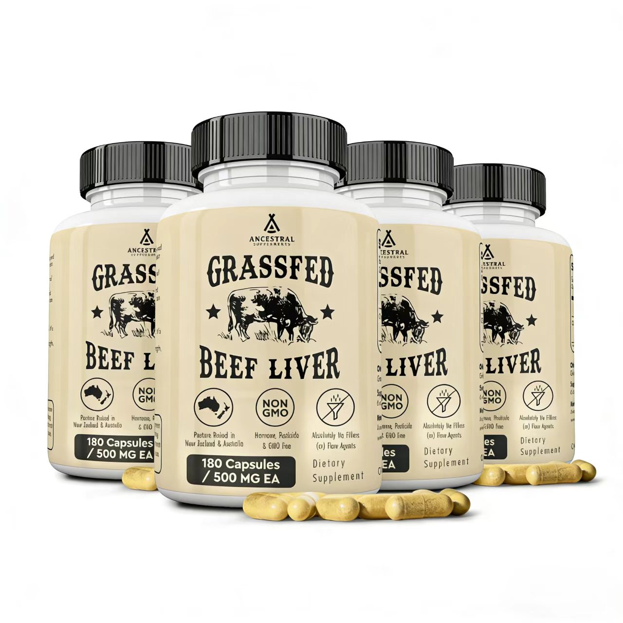 Grass Fed Beef Liver Capsules,Digestion,Immunity,Non-GMO,Freeze Dried Liver Health Supplement