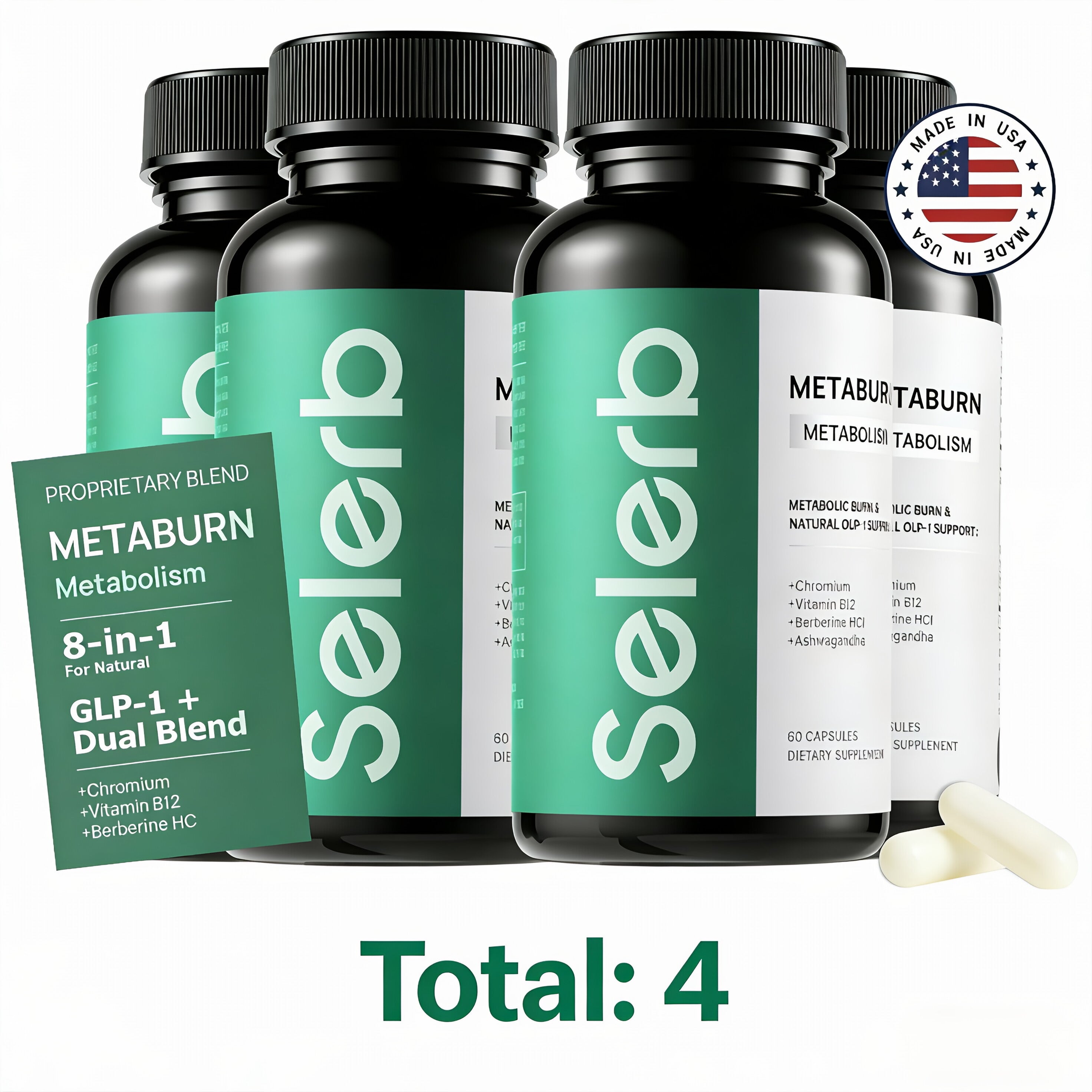 GLP-1 Metabolism Supplement,Supports Metabolic Function & Gently Activates Daily Metabolic Rhythm,60 Capsules