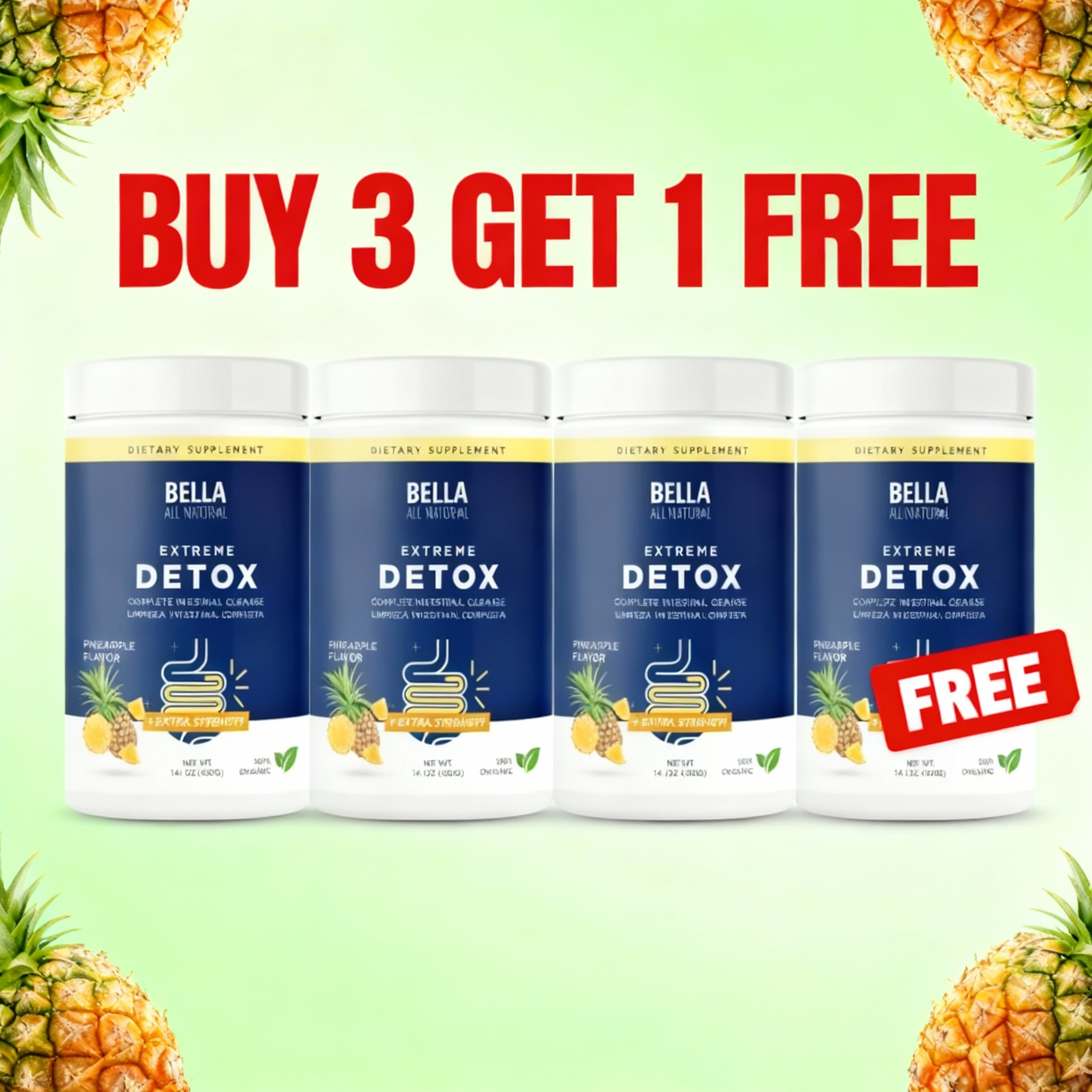 Extreme Detox Powder (Pineapple) – Sleep Balance, Detox & Skin Radiance，No Added Sugar